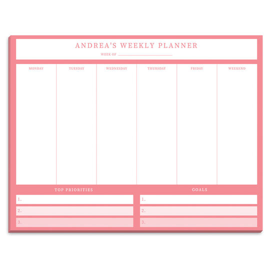 Colored Border Weekly Scheduler